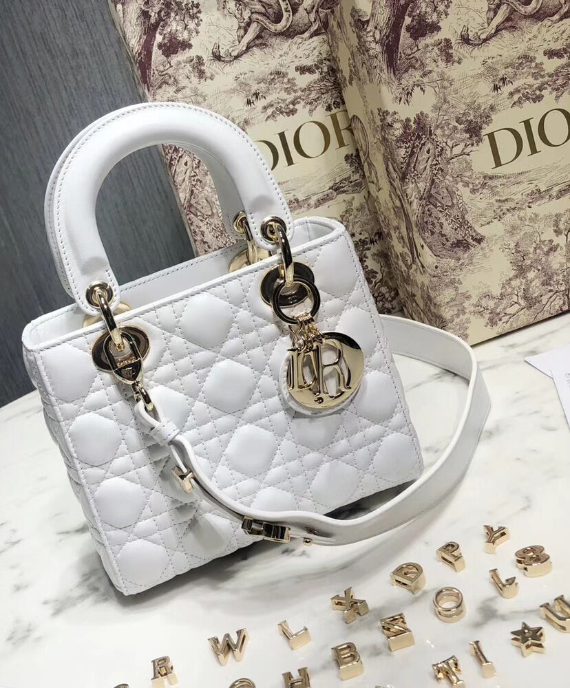 Christian Dior Lady Dior My Abcdior Bag White